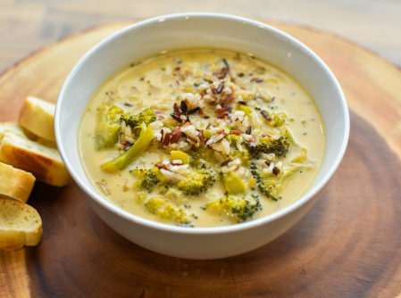 A Creamy Broccoli & Cheddar Combined with Wild Rice
